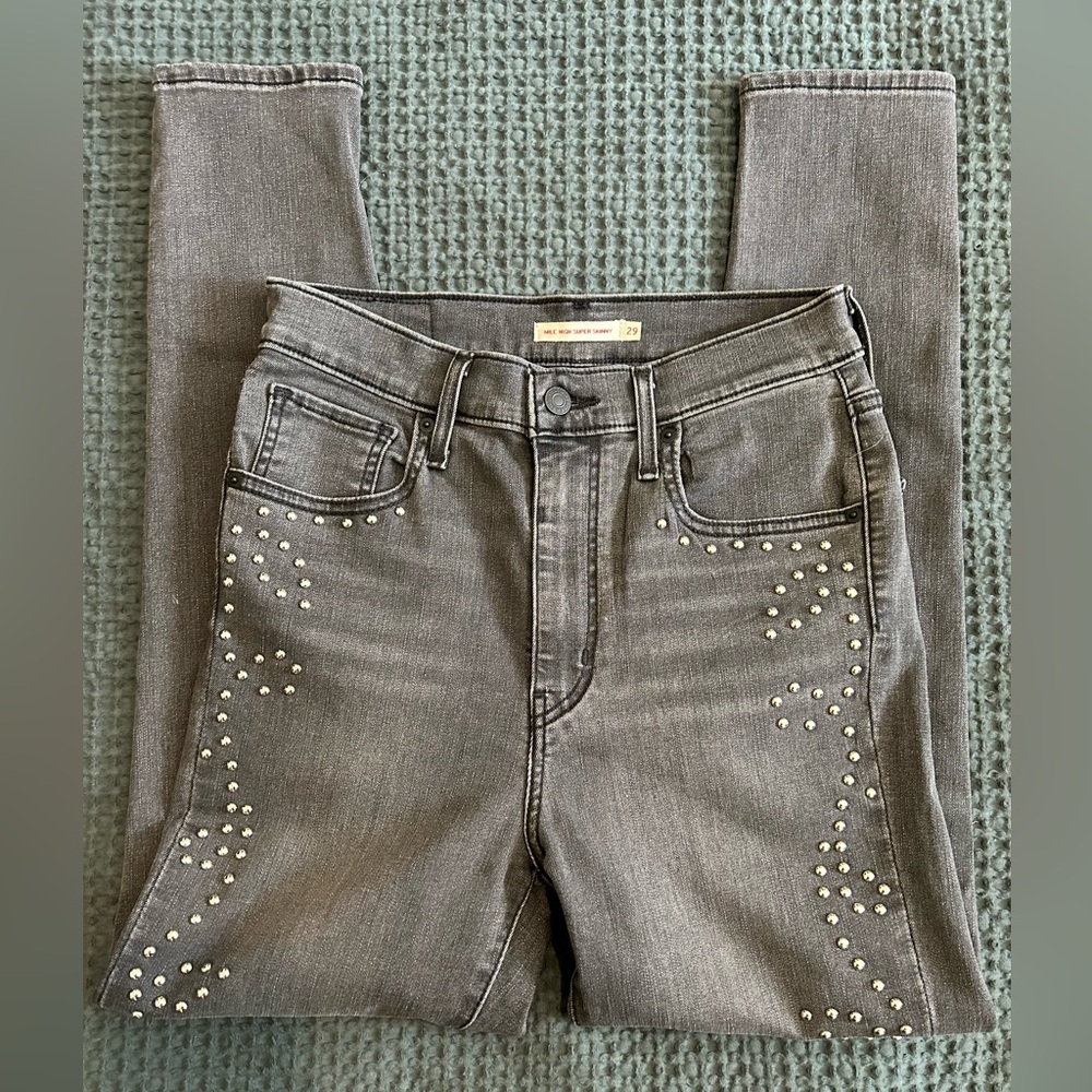 Levi’s Studded Mile High Super Skinny Jeans - Picture 2 of 6